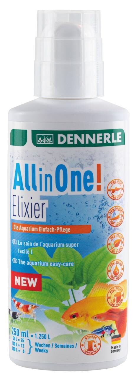 Dennerle All In One! Elixier 500 Ml – Komplett-Pflege Für Süßwasser-Aquarium Mit Fischen & Pflanzen