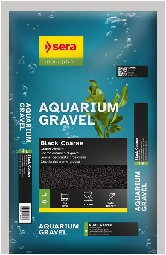 Aquarium Gravel Black Coarse 6 L