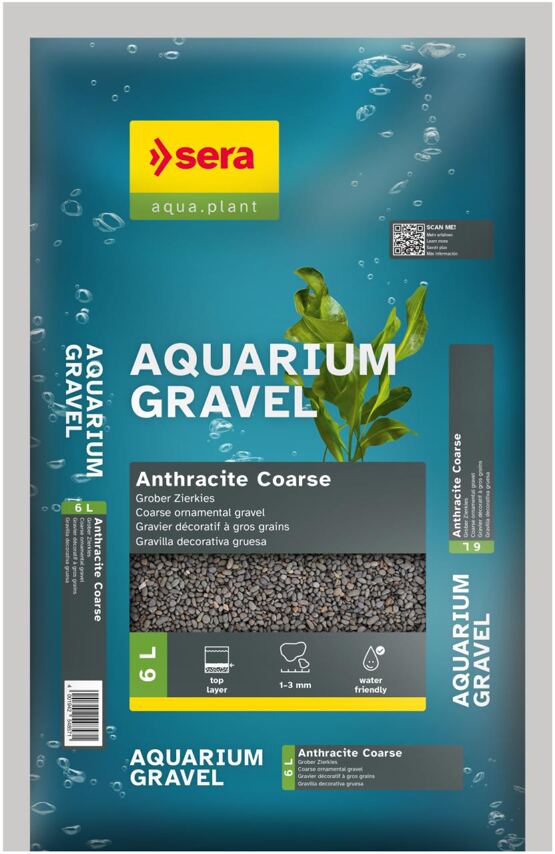 Aquarium Gravel Anthracite Coarse 6 L