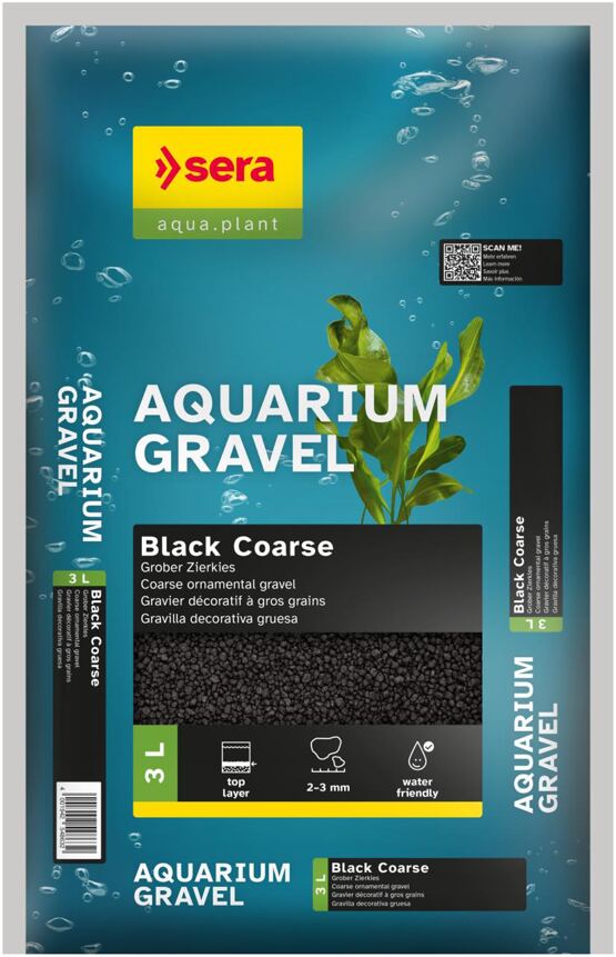 Aquarium Gravel Black Coarse 3 L