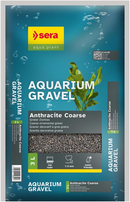 Aquarium Gravel Anthracite Coarse 3 L