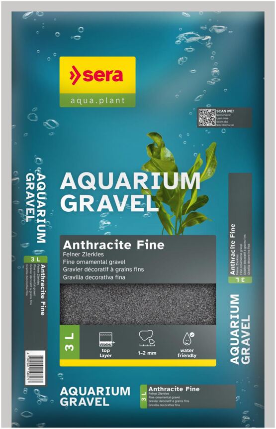 Aquarium Gravel Anthracite Fine 3 L